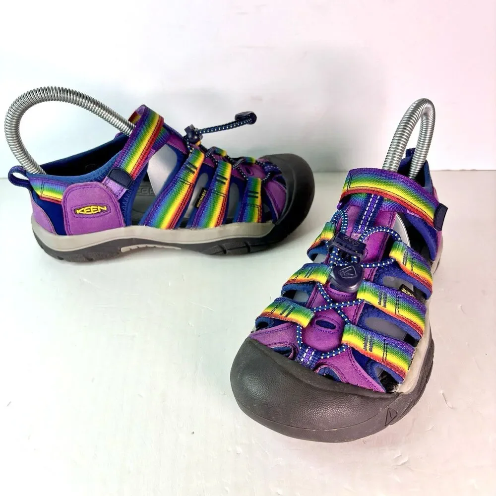 Keen Newport H2 Rainbow Purple Shoes Sandals Girls Size 4 US, 36 EU Hiking Water